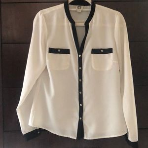 Black and white button down